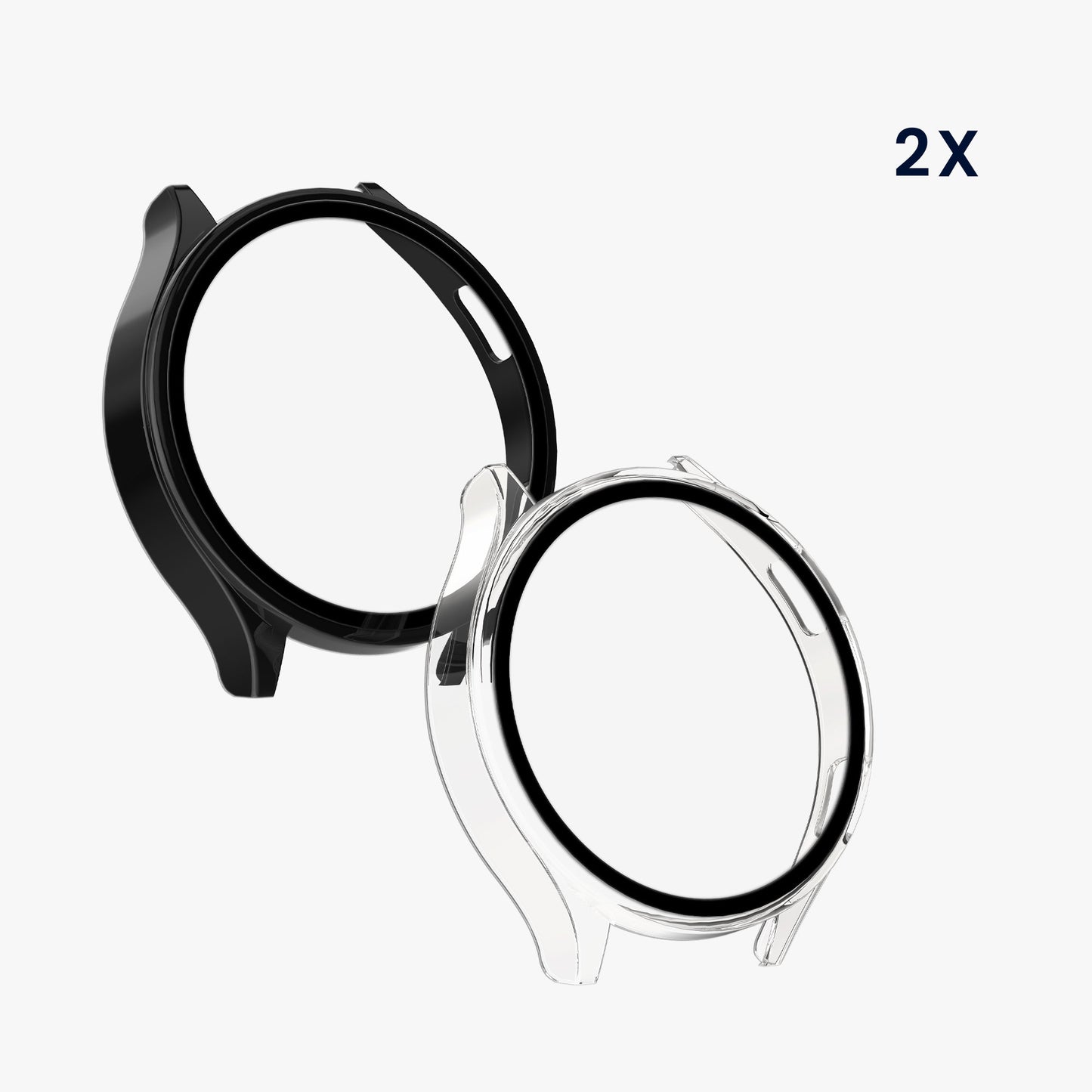 kwmobile Glass Case for Xiaomi Watch 2 Protective Cover Full-Body Fitness Tracker Case Set