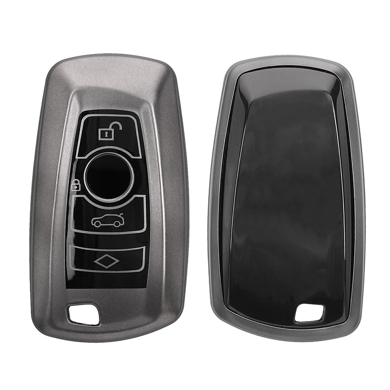 kwmobile Autoschlüssel Hülle kompatibel mit BMW 3-Tasten Funk Autoschlüssel (nur Keyless Go) - Schlüsselhülle Silikon Cover - Schwarz matt Schwarz Schwarz matt  [dsg01]