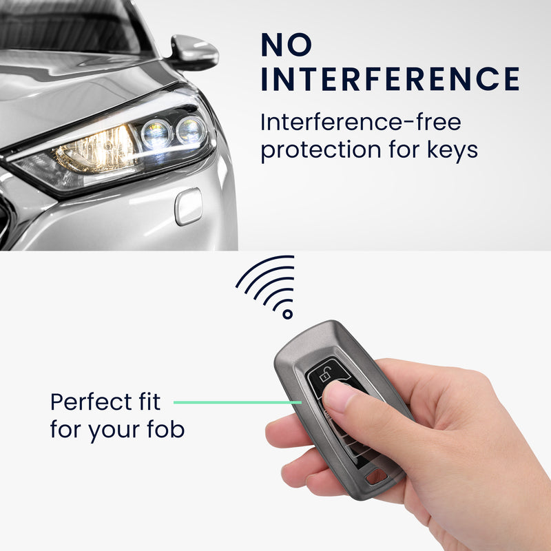 kwmobile Car Key Cover Compatible with BMW 3-Button Keyless Go Car Key - Silicone Case Remote Cover