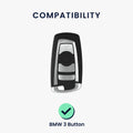 kwmobile Car Key Cover Compatible with BMW 3-Button Keyless Go Car Key - Silicone Case Remote Cover