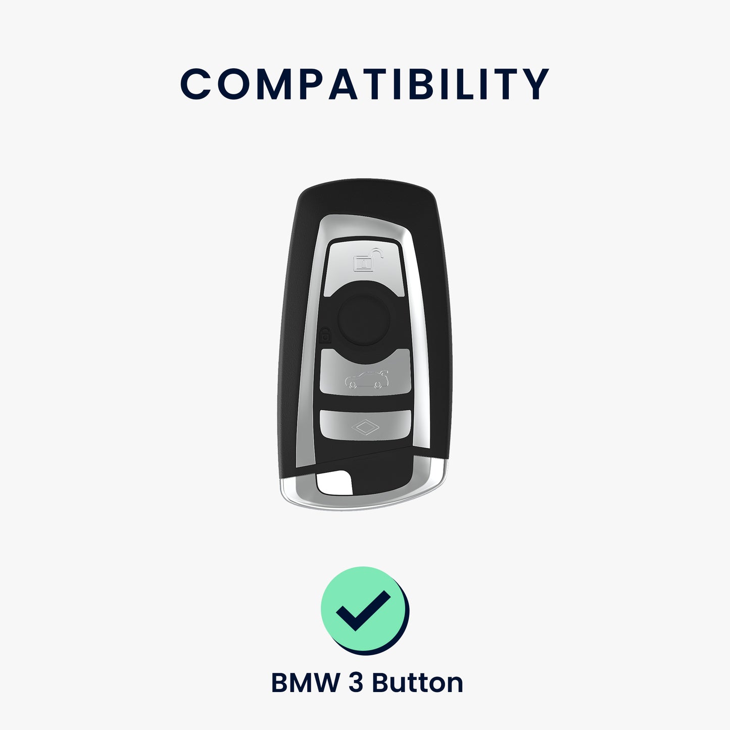 kwmobile Car Key Cover Compatible with BMW 3-Button Keyless Go Car Key - Silicone Case Remote Cover