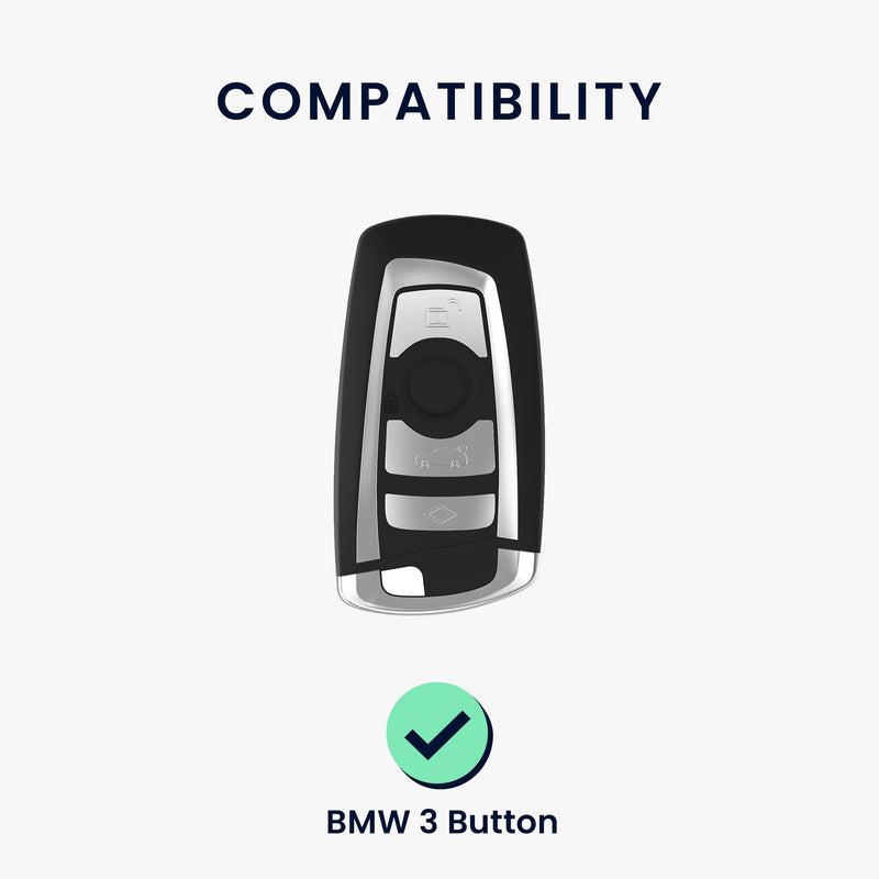 kwmobile Car Key Cover Compatible with BMW 3-Button Keyless Go Car Key - Silicone Case Remote Cover