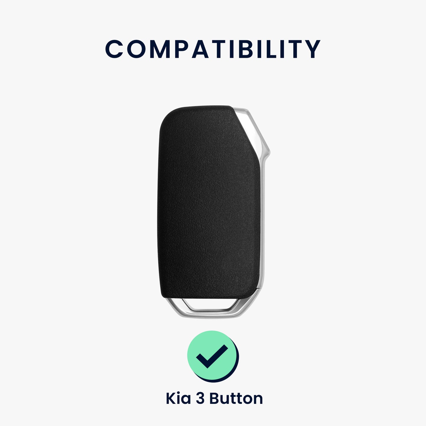 kwmobile Car Key Cover Compatible with Kia 3-Button Smart Key Car Key - Silicone Cover
