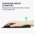 kwmobile Mouse Pad with Wrist Rest - Mouse Mat with Polyester and Silicone Wrist Support - Mouse Pad with Palm Rest for Office Gaming Desk