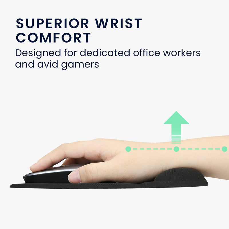 kwmobile Mouse Pad with Wrist Rest - Mouse Mat with Polyester and Silicone Wrist Support - Mouse Pad with Palm Rest for Office Gaming Desk