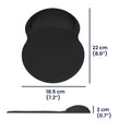 kwmobile Mouse Pad with Wrist Rest - Mouse Mat with Polyester and Silicone Wrist Support - Mouse Pad with Palm Rest for Office Gaming Desk