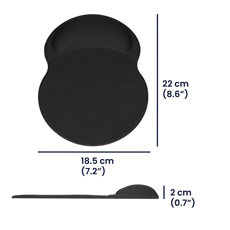 kwmobile Mouse Pad with Wrist Rest - Mouse Mat with Polyester and Silicone Wrist Support - Mouse Pad with Palm Rest for Office Gaming Desk