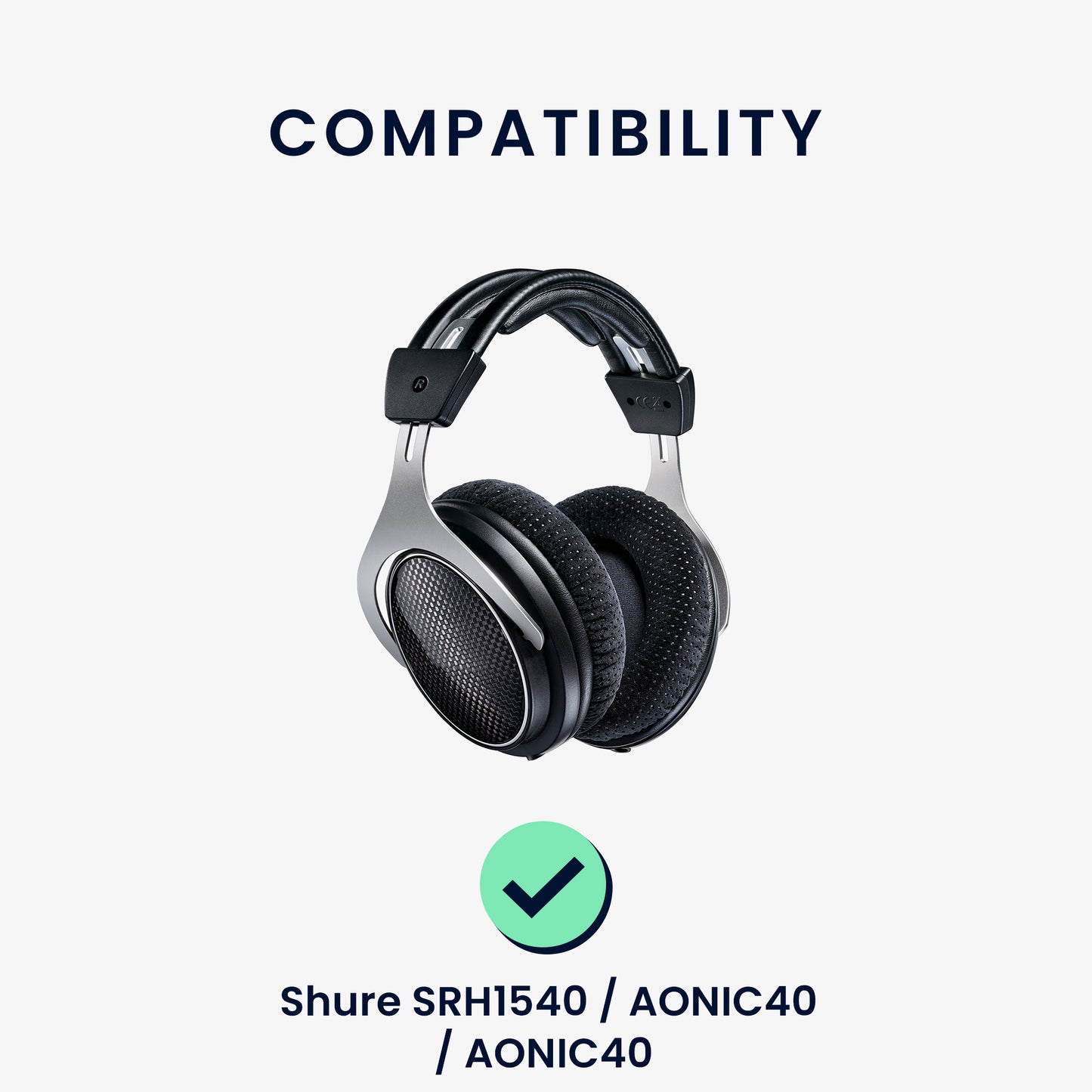 kwmobile Ear Pads for Shure AONIC 50 / SRH 1540 Earpads Replacement Headphones Spare Parts Over Ear Headphones