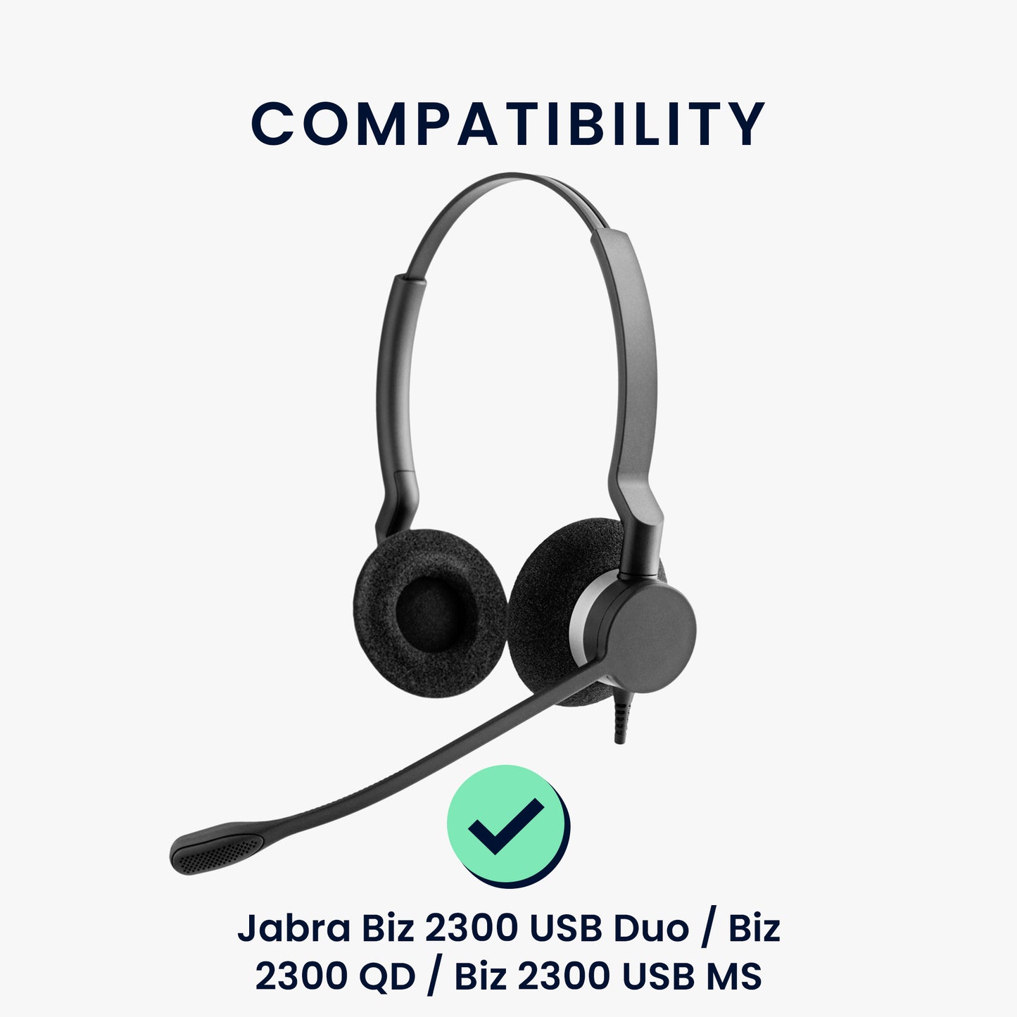 kwmobile Ear Pads for Jabra Biz 2300 USB Duo / Biz 2300 QD / Biz 2300 USB MS Ear Cushion Replacement Ear Pads Headphone Spare Parts Headphone Replacement Pads for Over Ear Headphones