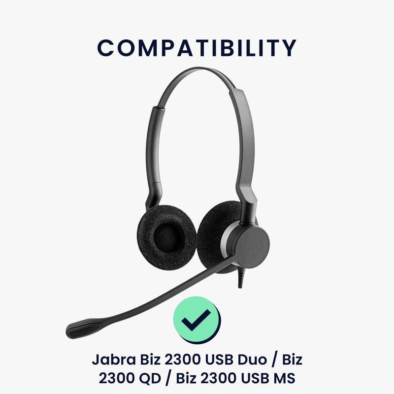 kwmobile Ear Pads for Jabra Biz 2300 USB Duo / Biz 2300 QD / Biz 2300 USB MS Ear Cushion Replacement Ear Pads Headphone Spare Parts Headphone Replacement Pads for Over Ear Headphones