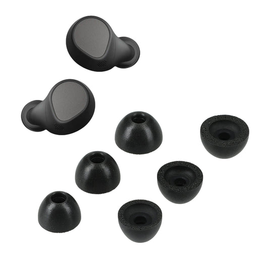 kwmobile 6x Ersatz In Ear Kopfhörer kompatibel mit Jabra Elite 7 Pro - 3 Größen - Polster Ohrstöpsel In-Ear Ohrhörer - Schwarz Schwarz  