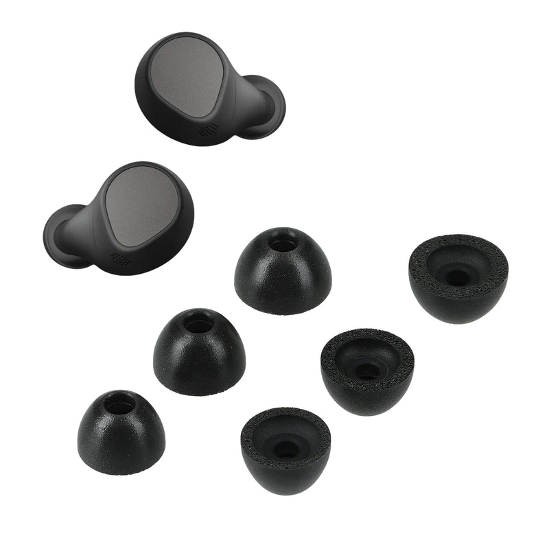 kwmobile 6x Ersatz In Ear Kopfhörer kompatibel mit Jabra Elite 7 Pro - 3 Größen - Polster Ohrstöpsel In-Ear Ohrhörer - Schwarz Schwarz  