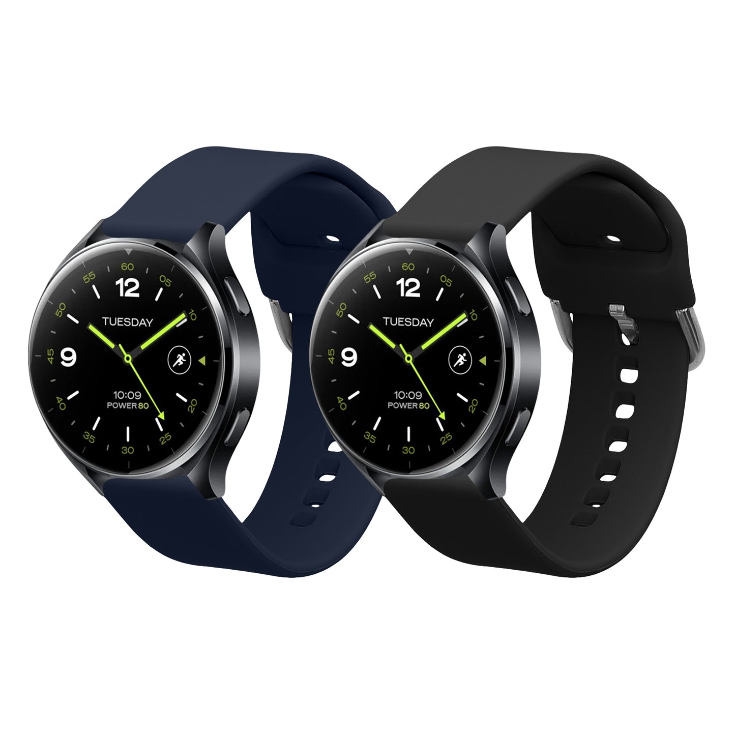 kwmobile Silikon Uhrenarmband für Xiaomi Watch 2 / OPPO Watch X / Oneplus 2 Armband - Ersatzarmband für Fitnesstracker - Wechselarmband Smartwatch - Schwarz Dunkelblau Schwarz  [dsg01]