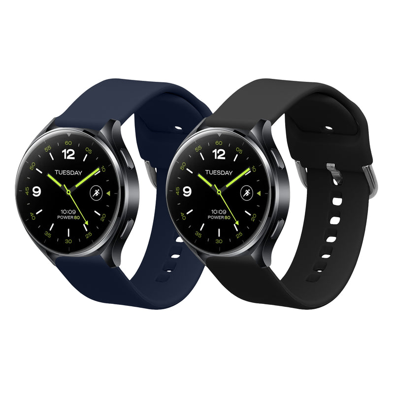 kwmobile Silikon Uhrenarmband für Xiaomi Watch 2 / OPPO Watch X / Oneplus 2 Armband - Ersatzarmband für Fitnesstracker - Wechselarmband Smartwatch - Schwarz Dunkelblau Schwarz  [dsg01]