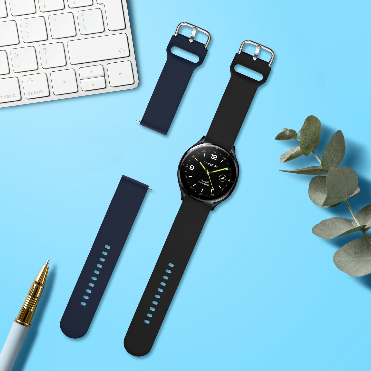 kwmobile Watch Strap for Xiaomi Watch 2 / OPPO Watch X / OnePlus Watch 2 - Fitness Tracker Band Set - Replacement Smartwatch Strap