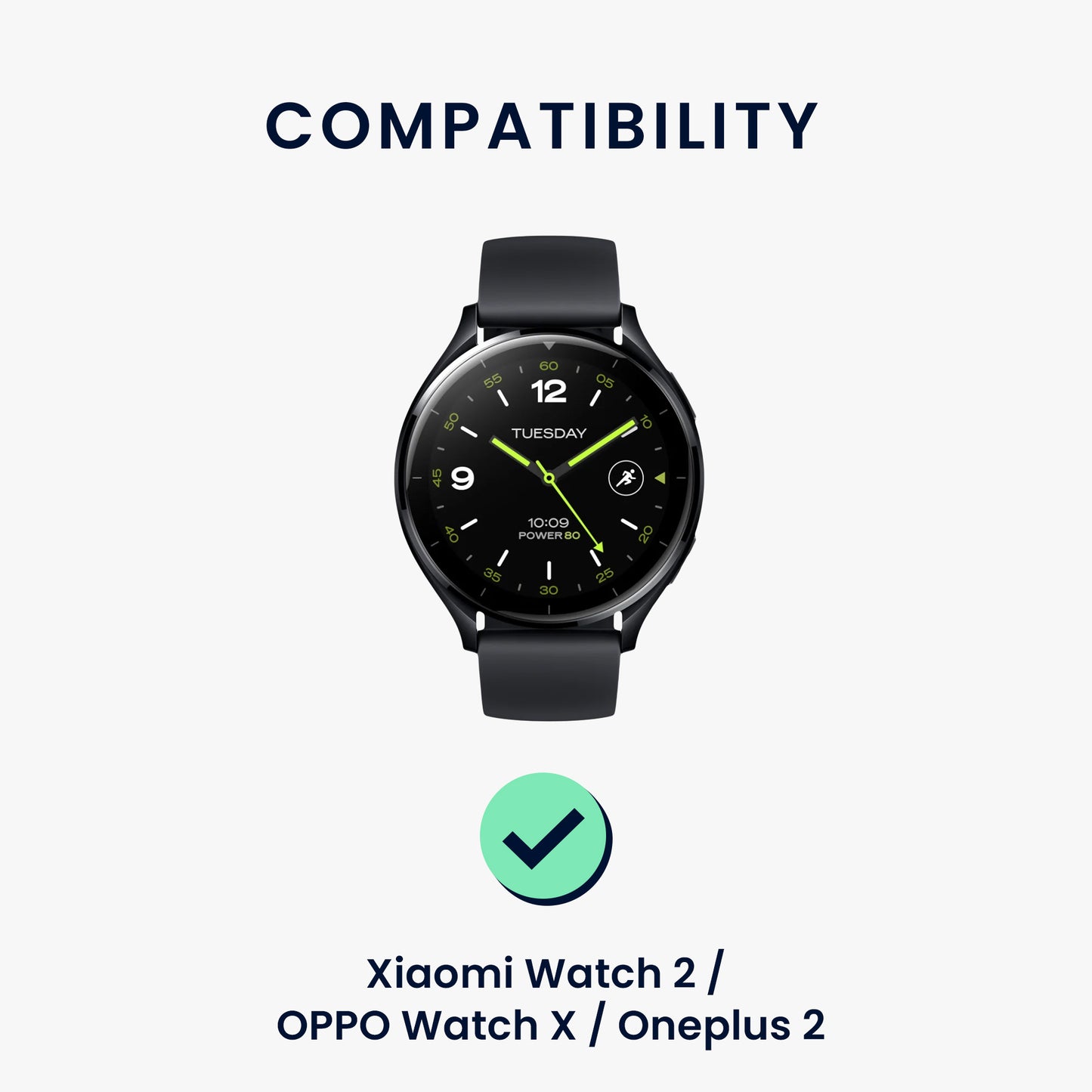 kwmobile Watch Strap for Xiaomi Watch 2 / OPPO Watch X / OnePlus Watch 2 - Fitness Tracker Band Set - Replacement Smartwatch Strap