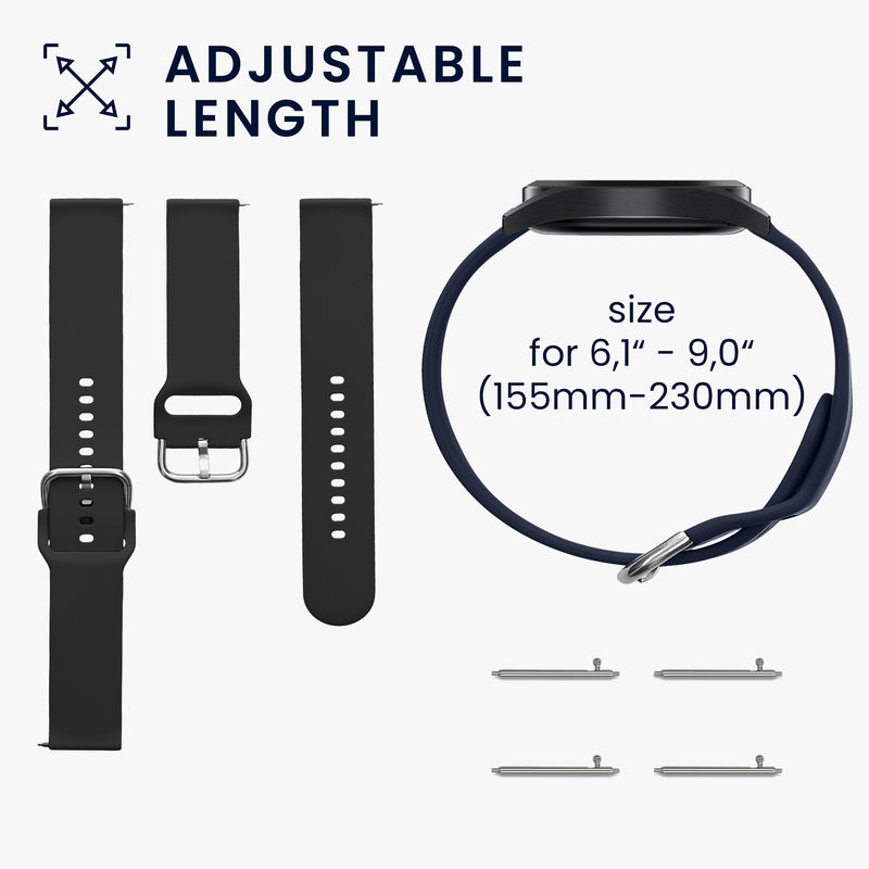 kwmobile Watch Strap for Xiaomi Watch 2 / OPPO Watch X / OnePlus Watch 2 - Fitness Tracker Band Set - Replacement Smartwatch Strap