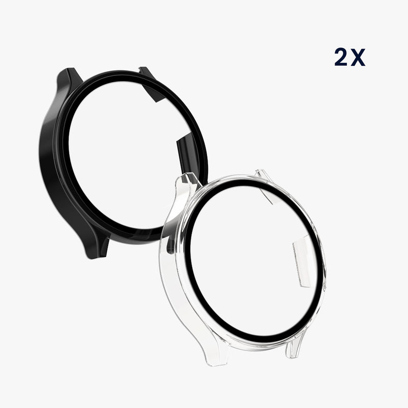kwmobile Glass Case for OnePlus Watch 2 / OPPO Watch X Protective Cover Full-Body Fitness Tracker Case Set
