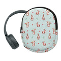 kwmobile Case Compatible with Sony WH-CH520 / WH-CH510 / MDR-ZX110 Headset Bag Made of Robust Fabric - Rabbits and Flowers