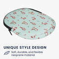 kwmobile Case Compatible with Sony WH-CH520 / WH-CH510 / MDR-ZX110 Headset Bag Made of Robust Fabric - Rabbits and Flowers