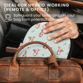 kwmobile Case Compatible with Sony WH-CH520 / WH-CH510 / MDR-ZX110 Headset Bag Made of Robust Fabric - Rabbits and Flowers