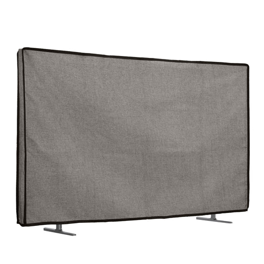 kwmobile 85" TV Abdeckung Indoor - Fernseher Hülle Bildschirmschutz Abdeckung - TV Bildschirm Staubschutzhülle - Fernsehabdeckung - Leinen Dunkelgrau Dunkelgrau  