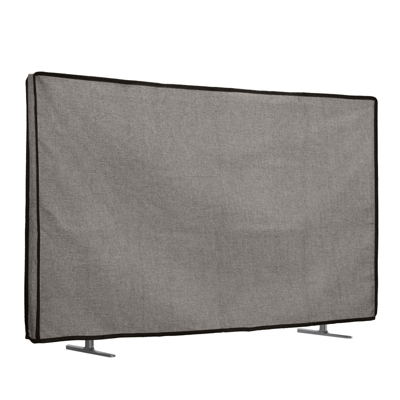 kwmobile 85" TV Abdeckung Indoor - Fernseher Hülle Bildschirmschutz Abdeckung - TV Bildschirm Staubschutzhülle - Fernsehabdeckung - Leinen Dunkelgrau Dunkelgrau  