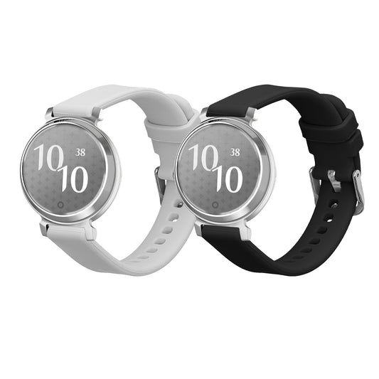 kwmobile Silikon Uhrenarmband für Garmin Lily 2 / Lily 2 Active Armband - Ersatzarmband für Fitnesstracker - Wechselarmband Smartwatch - Schwarz Grau Schwarz  [dsg02]