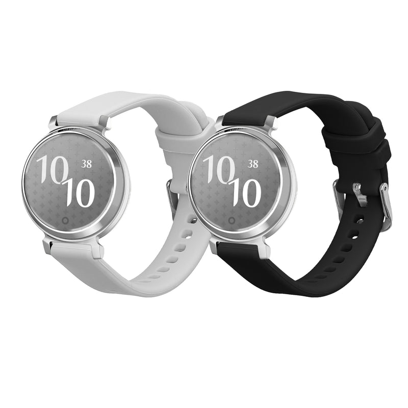 kwmobile Silikon Uhrenarmband für Garmin Lily 2 / Lily 2 Active Armband - Ersatzarmband für Fitnesstracker - Wechselarmband Smartwatch - Schwarz Grau Schwarz  [dsg02]
