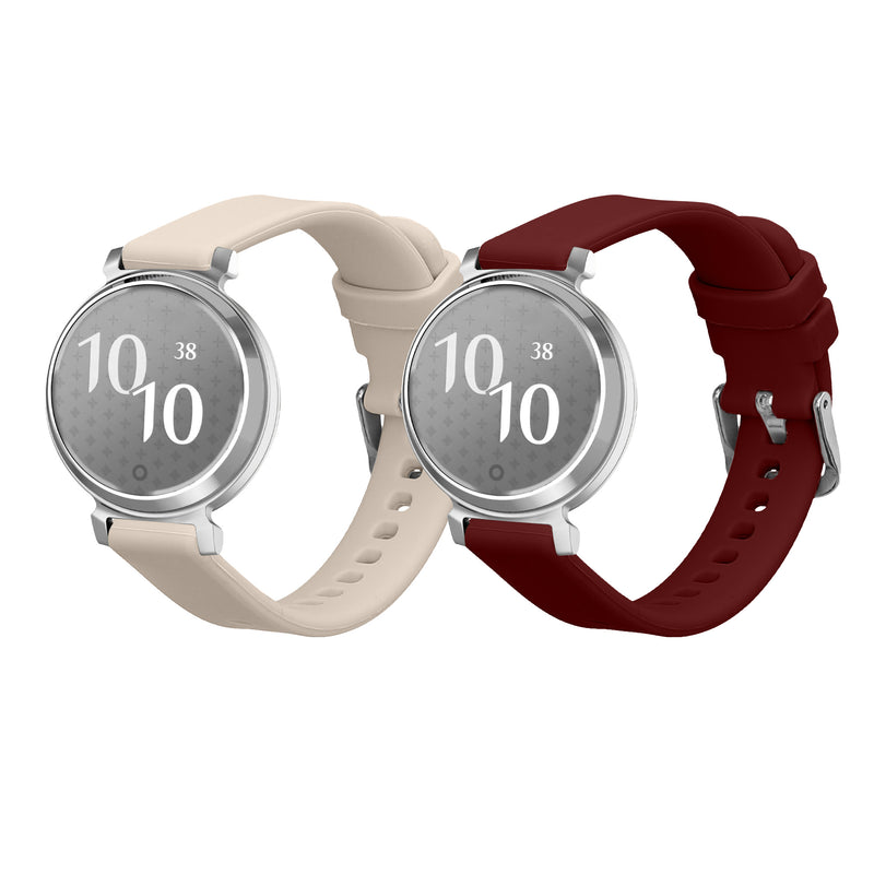 kwmobile Silikon Uhrenarmband für Garmin Lily 2 / Lily 2 Active Armband - Ersatzarmband für Fitnesstracker - Wechselarmband Smartwatch - Beige Bordeaux Beige  [dsg04]