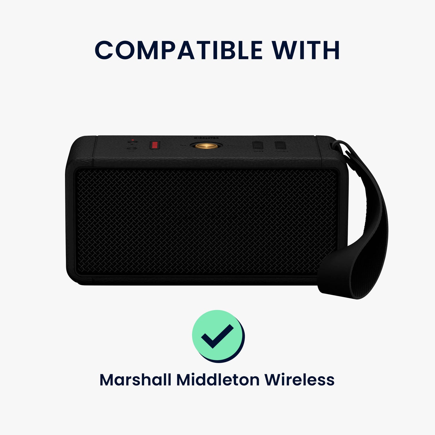 kwmobile Protective Case compatible with Marshall Middleton Wireless Case - Dust Cover for Mini Speaker - Speaker Cover
