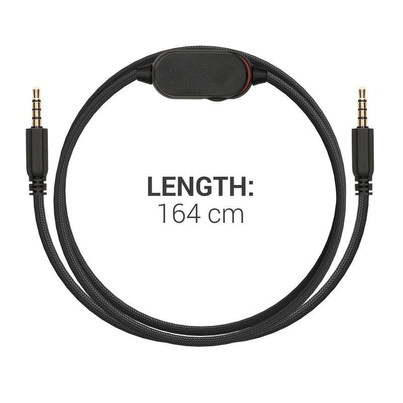 kwmobile Headphone Cable for Alienware AW920H / AW720H / AW310H / AW510H / AW988 Replacement Cable 100 cm Microphone Volume Control 3.5mm Jack