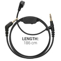 kwmobile Headphone Cable for Sony WH-1000XM5 / WH-1000XM4 / MDR-100ABN / V-MODA - Replacement Cable 200 cm Microphone Volume Control - 3.5mm Jack