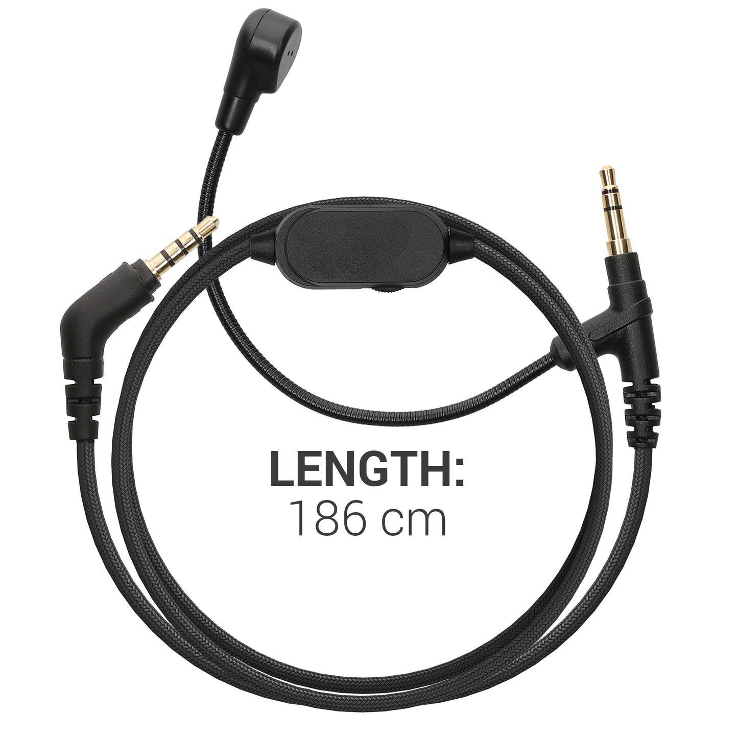 kwmobile Headphone Cable for Sony WH-1000XM5 / WH-1000XM4 / MDR-100ABN / V-MODA - Replacement Cable 200 cm Microphone Volume Control - 3.5mm Jack