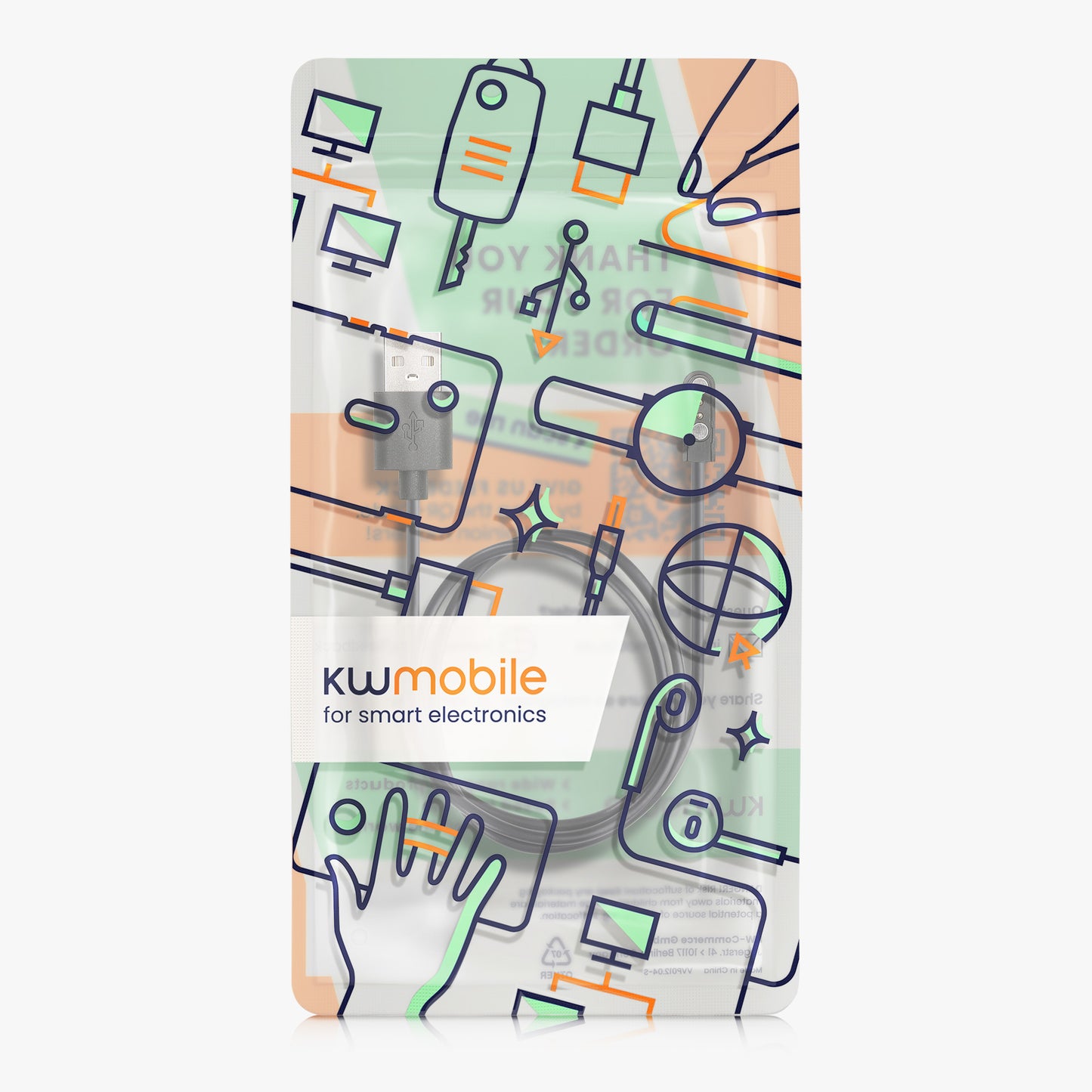 kwmobile USB Charger Cable compatible with Mibro Watch T2 / Watch A2 / Watch C3 / Watch GS Pro Charging Cable - Smart Watch Replacement Cable - Fitness Tracker Charging Cable