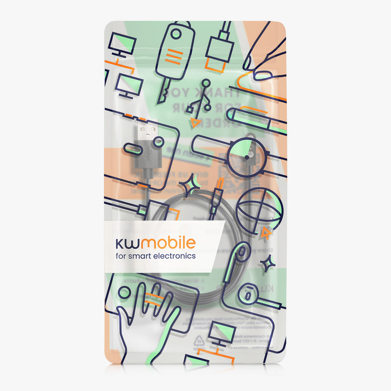 kwmobile USB Charger Cable compatible with Mibro Watch T2 / Watch A2 / Watch C3 / Watch GS Pro Charging Cable - Smart Watch Replacement Cable - Fitness Tracker Charging Cable