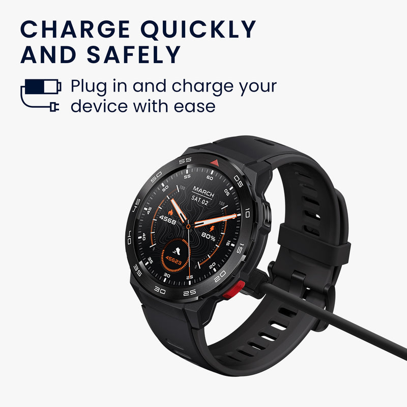 kwmobile USB Charger Cable compatible with Mibro Watch T2 / Watch A2 / Watch C3 / Watch GS Pro Charging Cable - Smart Watch Replacement Cable - Fitness Tracker Charging Cable
