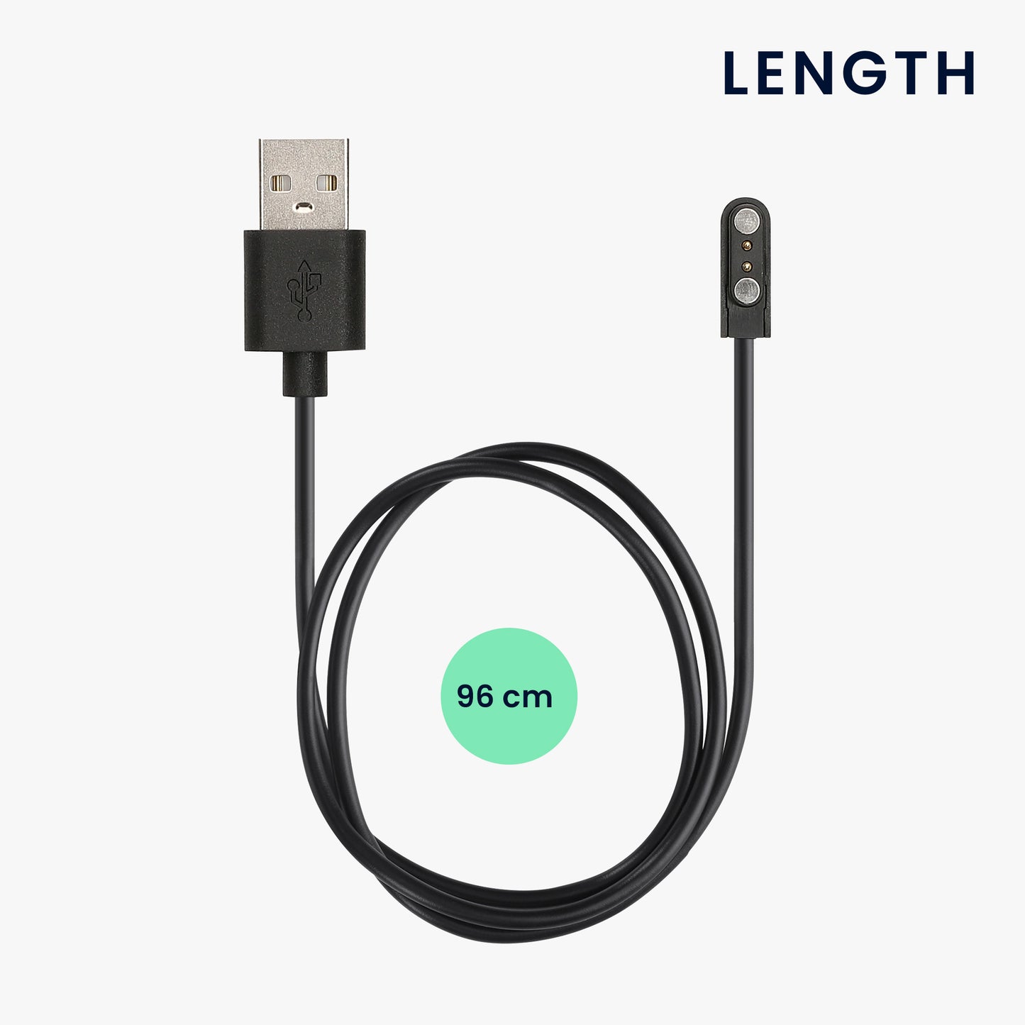 kwmobile USB Charger Cable compatible with Mibro Watch T2 / Watch A2 / Watch C3 / Watch GS Pro Charging Cable - Smart Watch Replacement Cable - Fitness Tracker Charging Cable