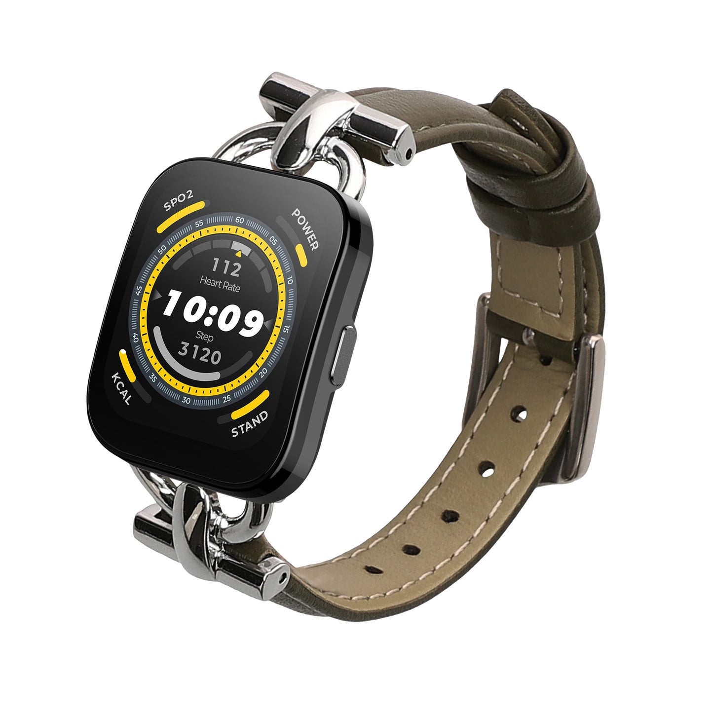 kwmobile Real Leather Watch Strap for Huami 22mm Amazfit Bip 6 / Bip 5 Unity / Bip 5 / GTS 3 / Balance 2 / Helio Strap Band - Replacement Strap for Fitness Tracker - Smartwatch Replacement Band