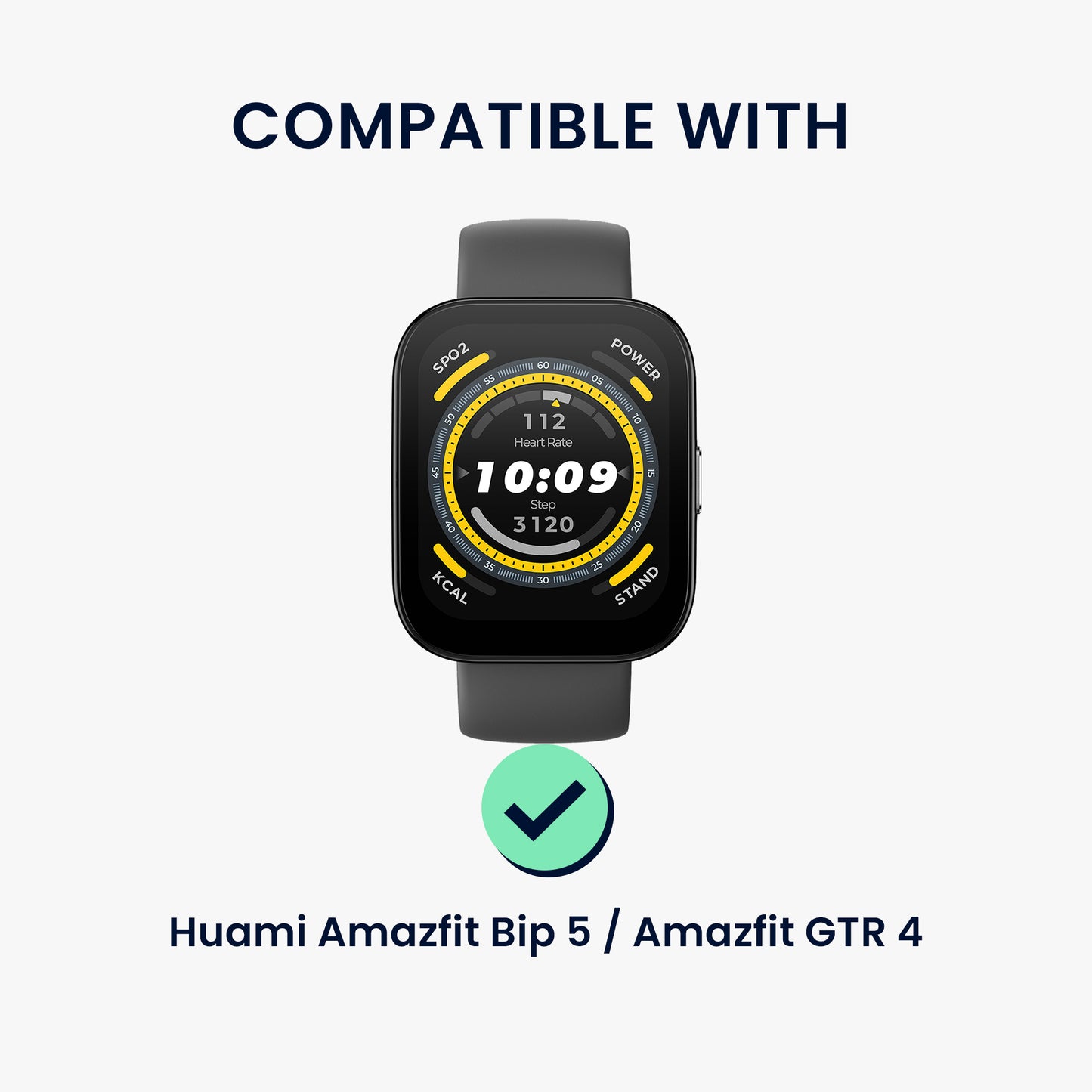 kwmobile Real Leather Watch Strap for Huami 22mm Amazfit Bip 6 / Bip 5 Unity / Bip 5 / GTS 3 / Balance 2 / Helio Strap Band - Replacement Strap for Fitness Tracker - Smartwatch Replacement Band