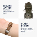 kwmobile Real Leather Watch Strap for Huami 22mm Amazfit Bip 6 / Bip 5 Unity / Bip 5 / GTS 3 / Balance 2 / Helio Strap Band - Replacement Strap for Fitness Tracker - Smartwatch Replacement Band