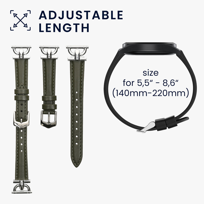 kwmobile Real Leather Watch Strap for Huami 22mm Amazfit Bip 6 / Bip 5 Unity / Bip 5 / GTS 3 / Balance 2 / Helio Strap Band - Replacement Strap for Fitness Tracker - Smartwatch Replacement Band