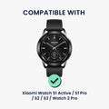 kwmobile Real Leather Watch Strap for Xiaomi Watch S1 Active / S1 Pro / S2 / S3 / Watch 2 Pro - Replacement Band for Fitness Tracker - Smartwatch Replacement Strap