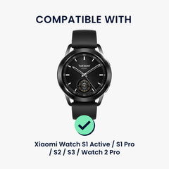 kwmobile Echtleder Uhrenarmband für Xiaomi Watch S1 Active / S1 Pro / S2 / S3 / Watch 2 Pro Armband - Ersatzarmband