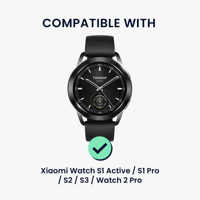 kwmobile Real Leather Watch Strap for Xiaomi Watch S1 Active / S1 Pro / S2 / S3 / Watch 2 Pro - Replacement Band for Fitness Tracker - Smartwatch Replacement Strap