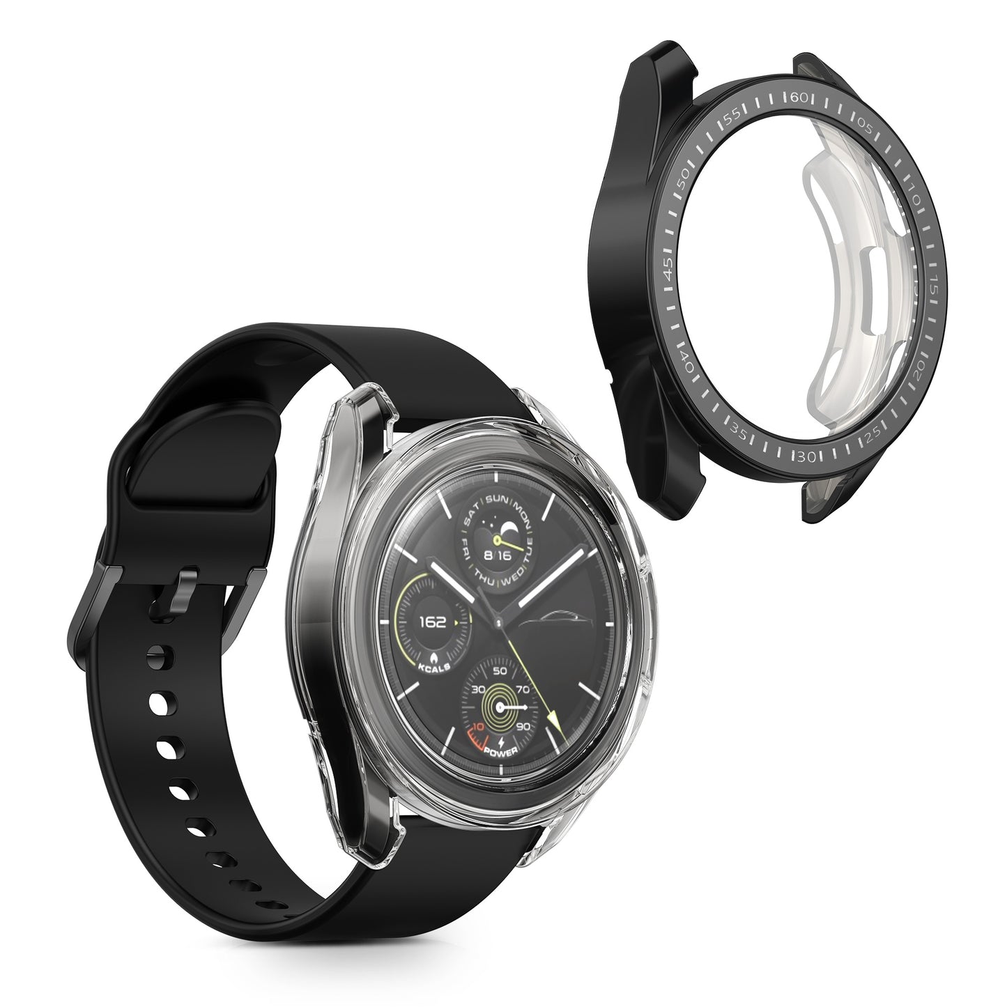 kwmobile Silicone Case for Xiaomi Watch S3 Protective Cover Full-Body Display Cover Set