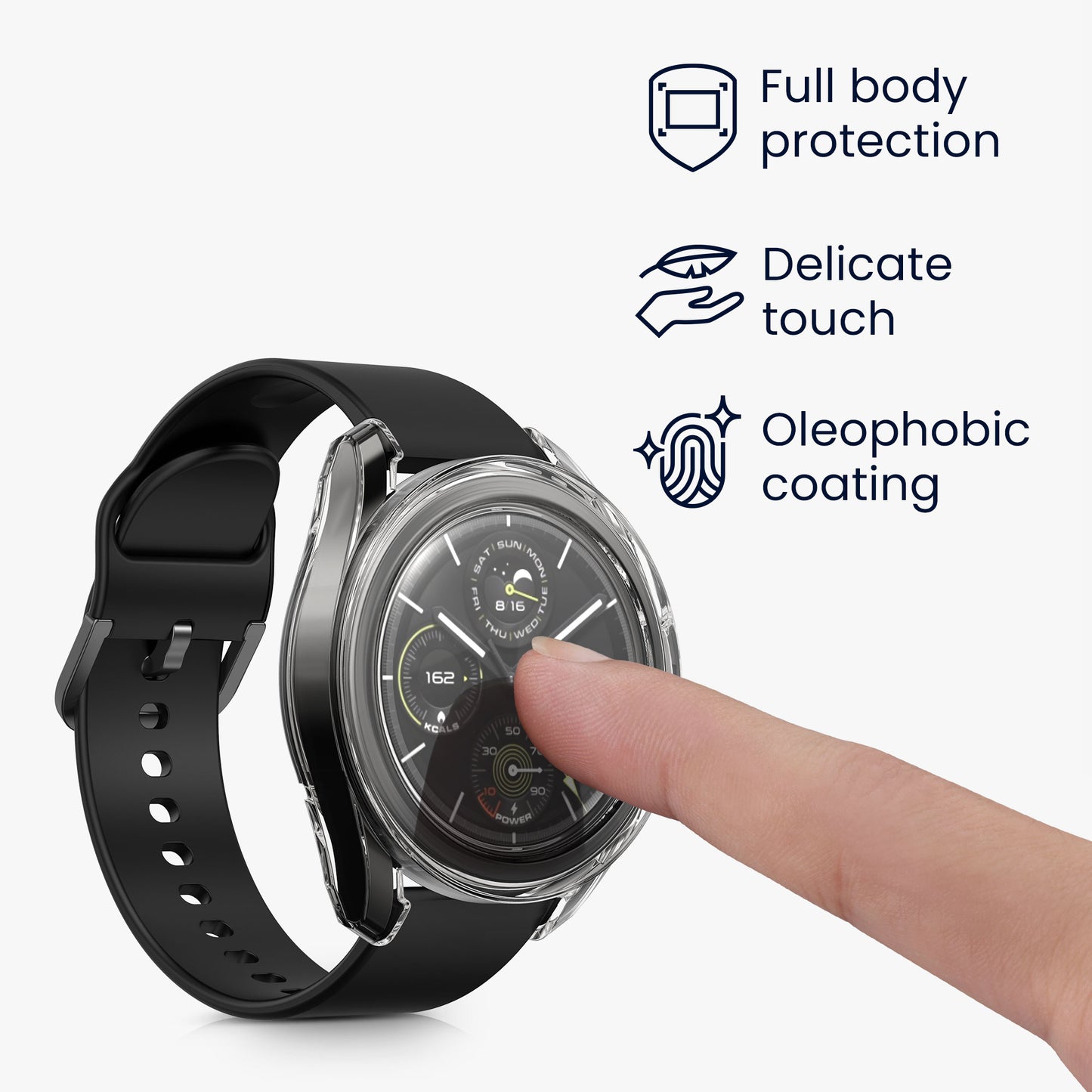 kwmobile Silicone Case for Xiaomi Watch S3 Protective Cover Full-Body Display Cover Set