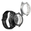 kwmobile 2x Schutzhülle kompatibel mit Xiaomi Watch S3 Hülle - Fullbody Cover Set aus Silikon - Schwarz Silber Schwarz  [dsg03]