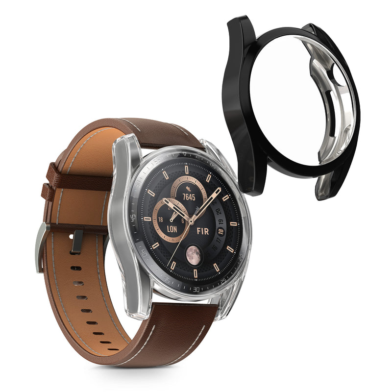 kwmobile Silicone Case for Huawei Watch GT 3 (46mm) Protective Case Fullbody Display Cover Set