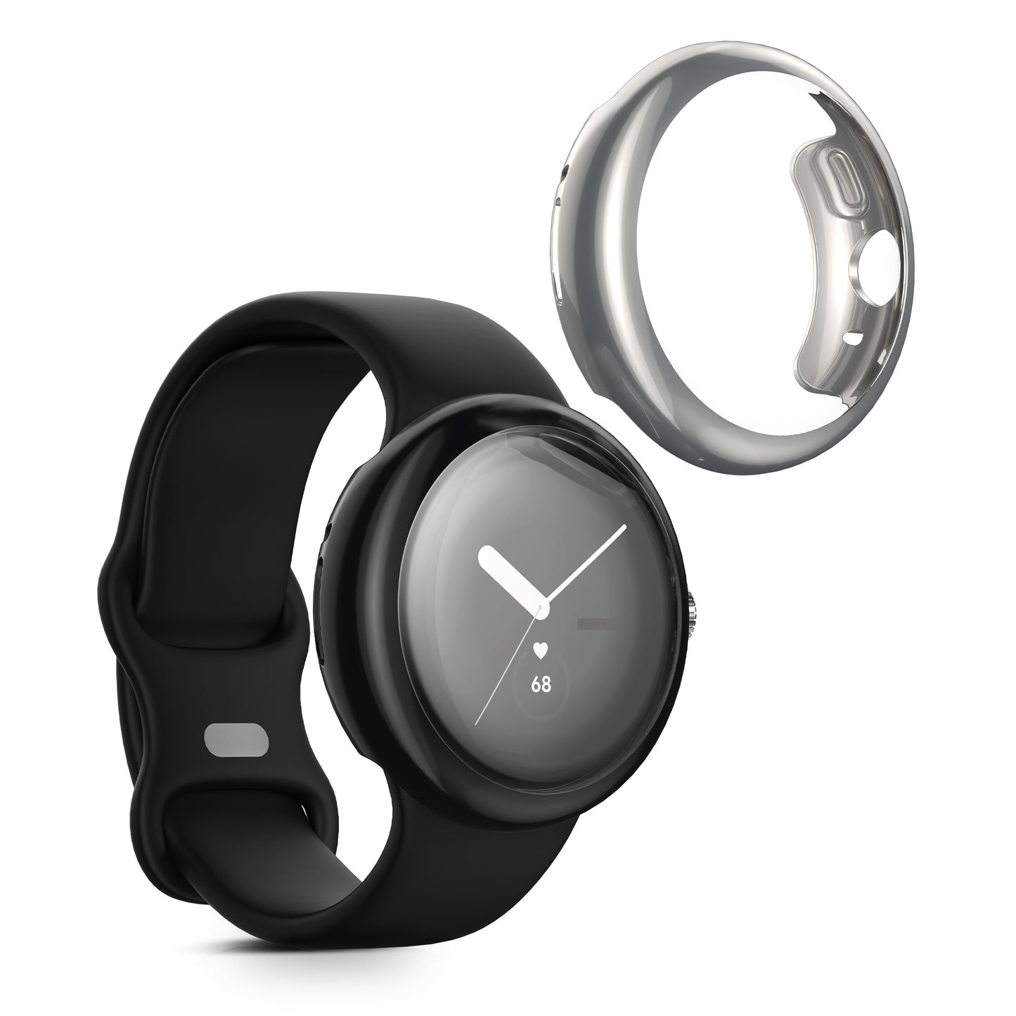 kwmobile Protective Case for Google Pixel Watch 2 / Pixel Watch 1 Fullbody Display Cover Set
